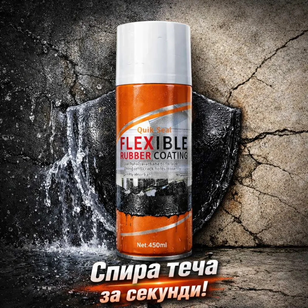 Полиуретанов спрей Quik Seal 700 ml за запечатване на течове и пукнатини, еластично гумено покритие, за покриви и улуци фото 6