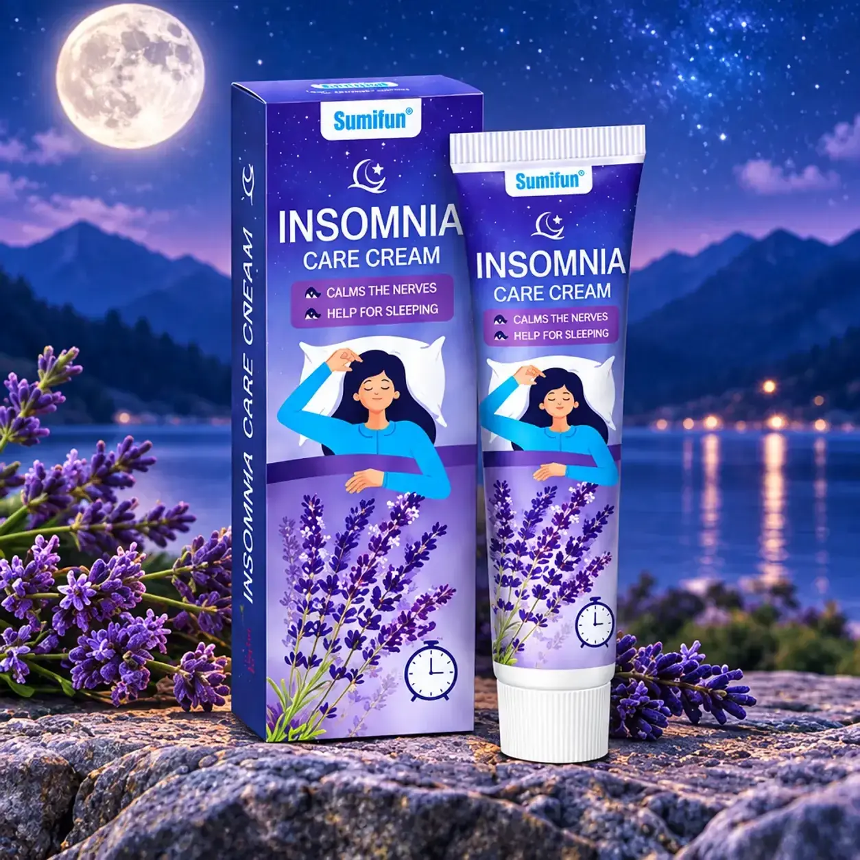 Релаксиращ крем-балсам преди сън, Sumifun Insomnia Care Cream, с лавандула и лайка, 20 мл фото 6