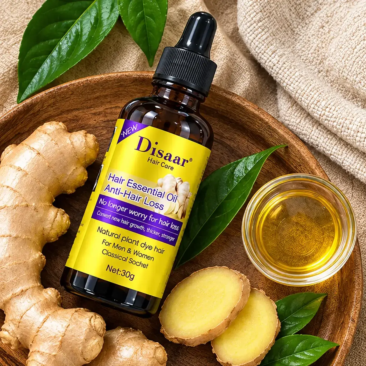 Козметично масло с джинджифил за коса и скалп, Disaar Hair Essential Oil, грижа за корените, 30 г фото 4