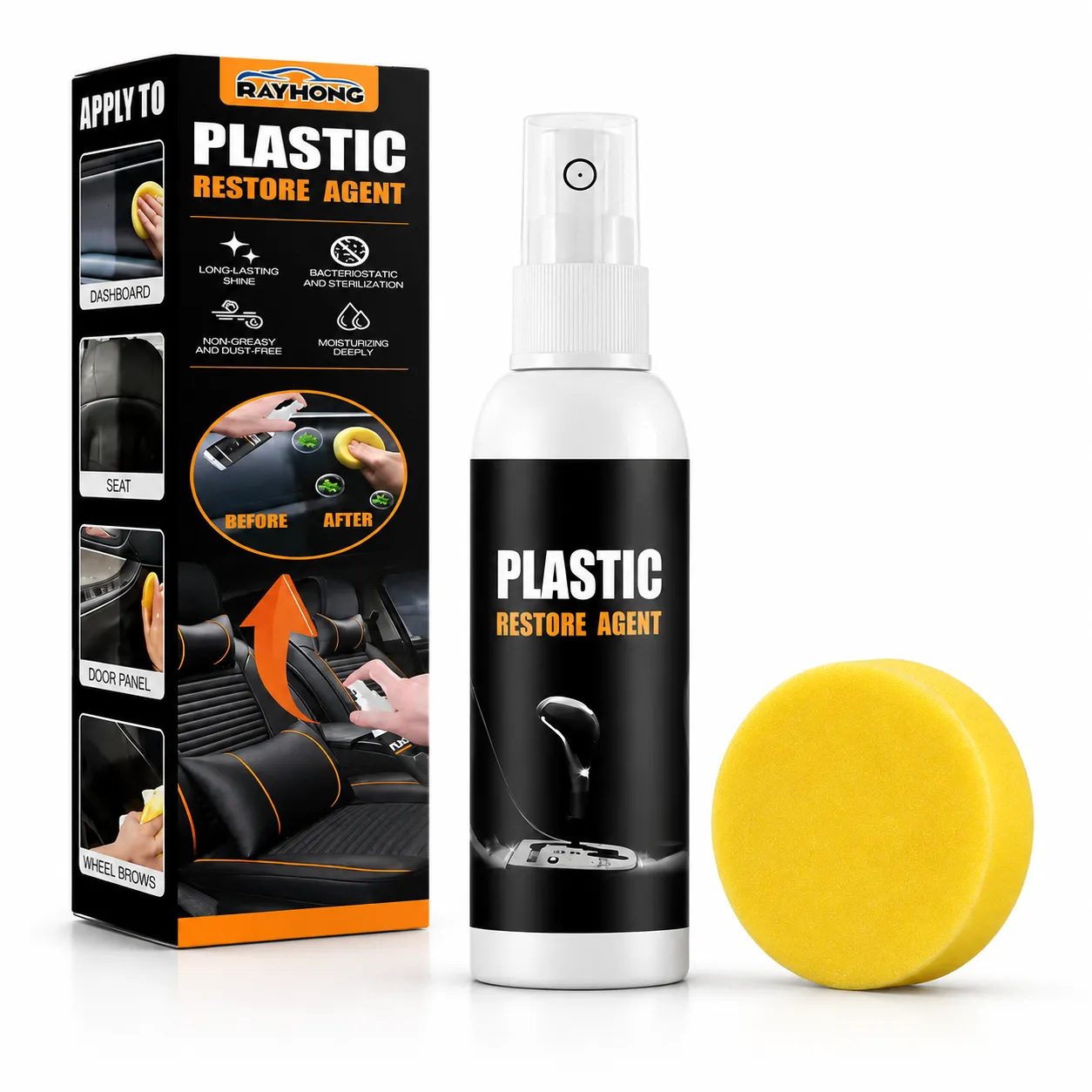 Препарат за възстановяване на пластмаса, 100мл, Plastic Restore Agent, за автомобилни пластмасови елементи, течен спрей фото 9
