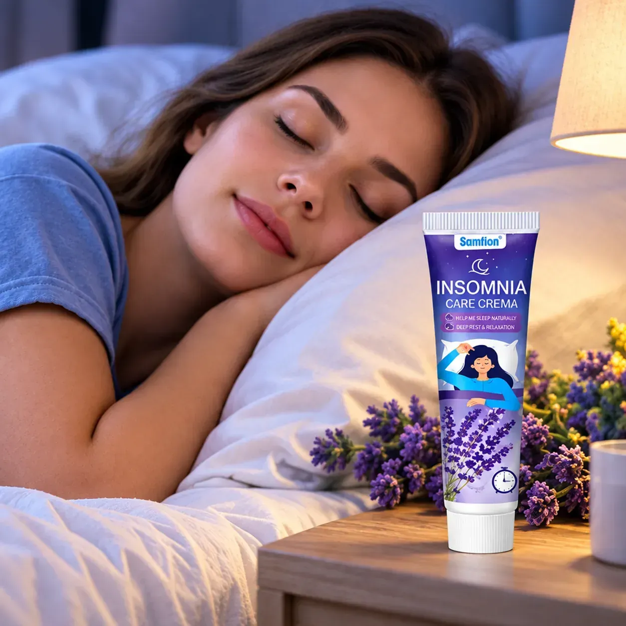 Релаксиращ крем-балсам преди сън, Sumifun Insomnia Care Cream, с лавандула и лайка, 20 мл фото 1