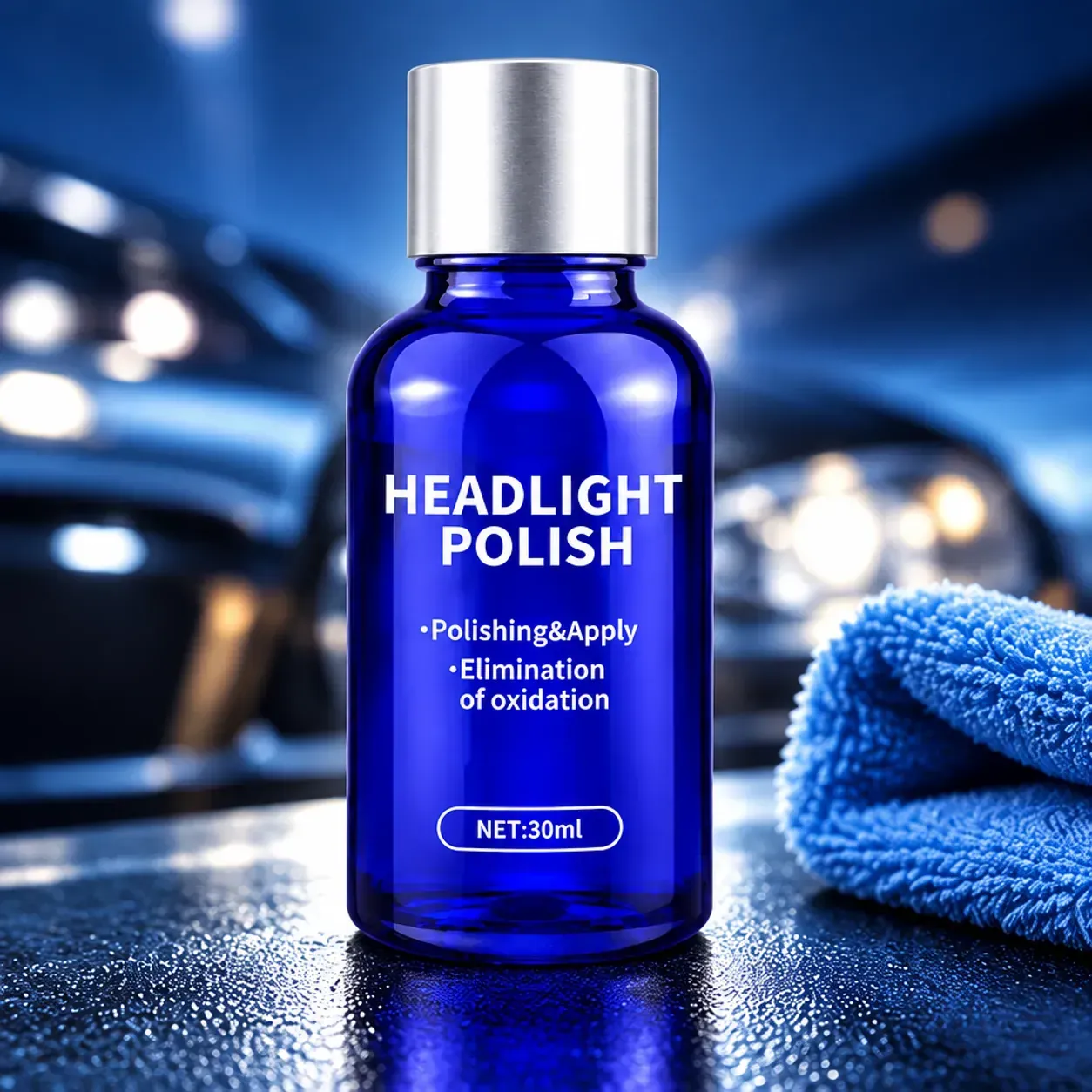 Комплект за полиране на фарове с абразивни кръгове и течност, HEADLIGHT POLISH, 30 мл, срещу пожълтяване, помътняване и окисляване фото 2