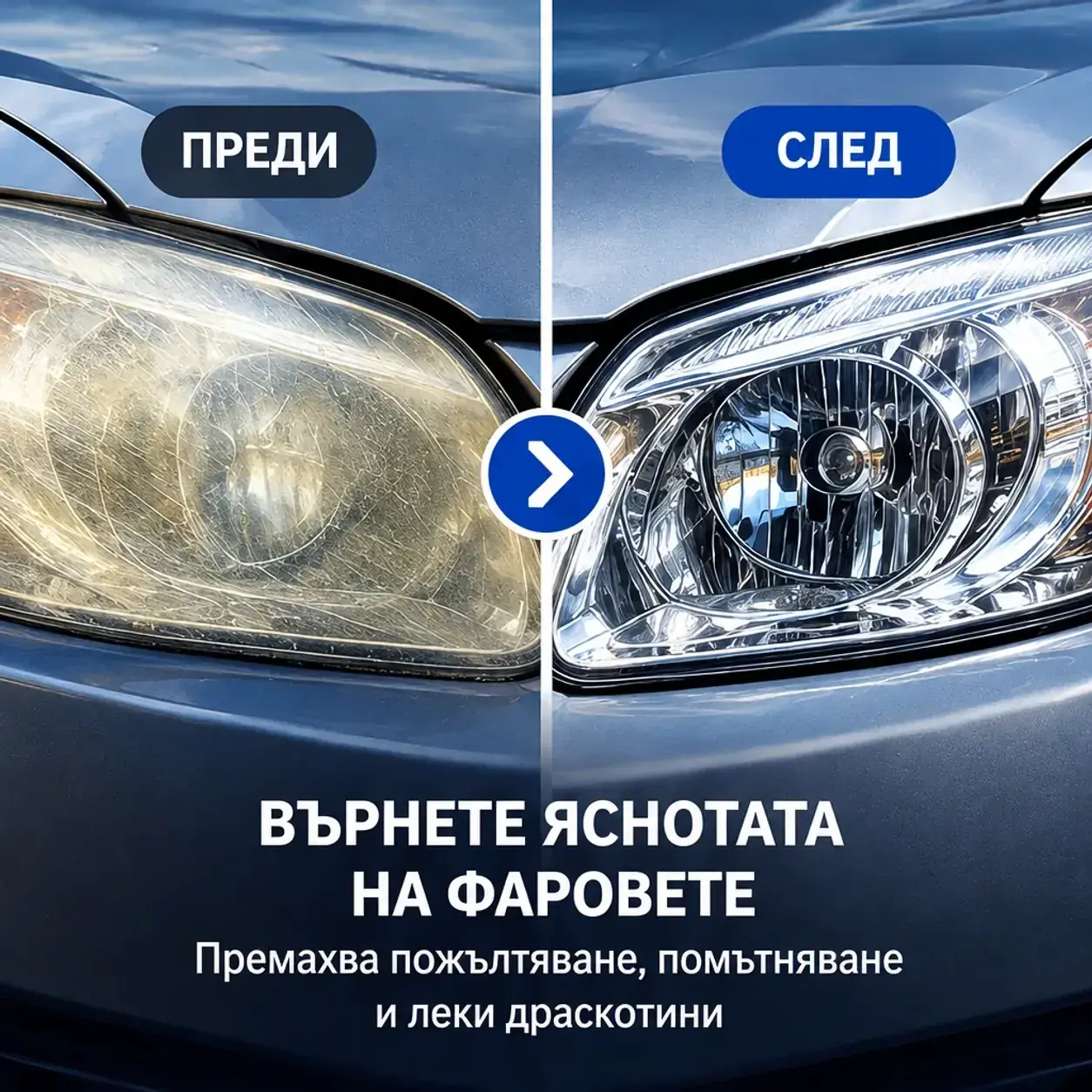Комплект за полиране на фарове с абразивни кръгове и течност, HEADLIGHT POLISH, 30 мл, срещу пожълтяване, помътняване и окисляване фото 3