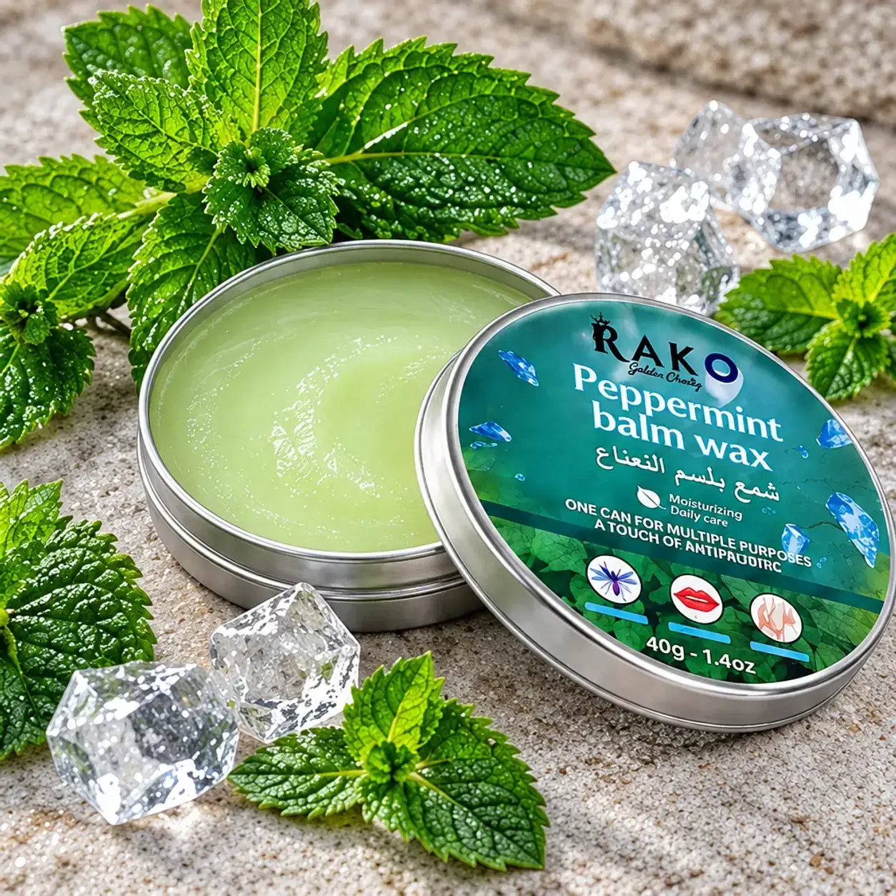 Ментов балсам-восък за ежедневна грижа, RAKO Peppermint Balm Wax, за различни участъци на тялото, 40 г фото 7
