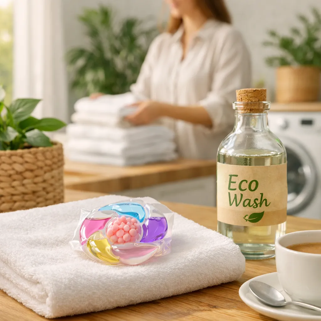 Капсули за пране 6 в 1, Laundry Beads, 30 броя, водоразтворими, с почистващи и ароматизиращи гранули фото 3