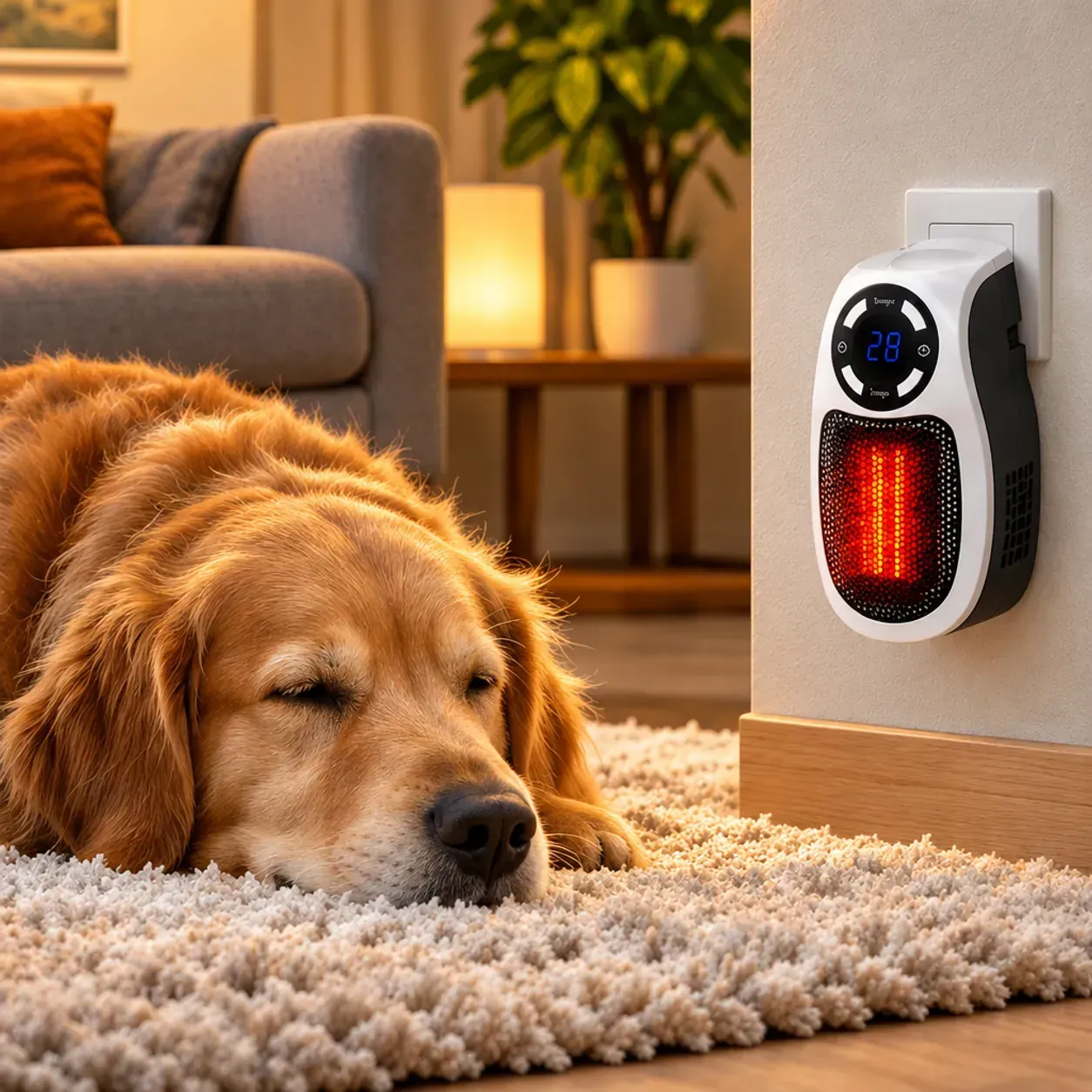 Отоплител за стенен контакт, 500 W PTC нагревател, термостат 15–32 °C, таймер 1–12 часа фото 4