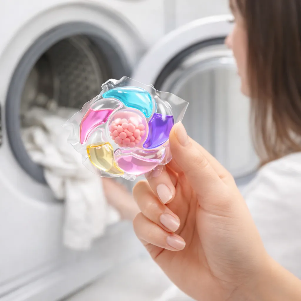 Капсули за пране 6 в 1, Laundry Beads, 30 броя, водоразтворими, с почистващи и ароматизиращи гранули фото 10