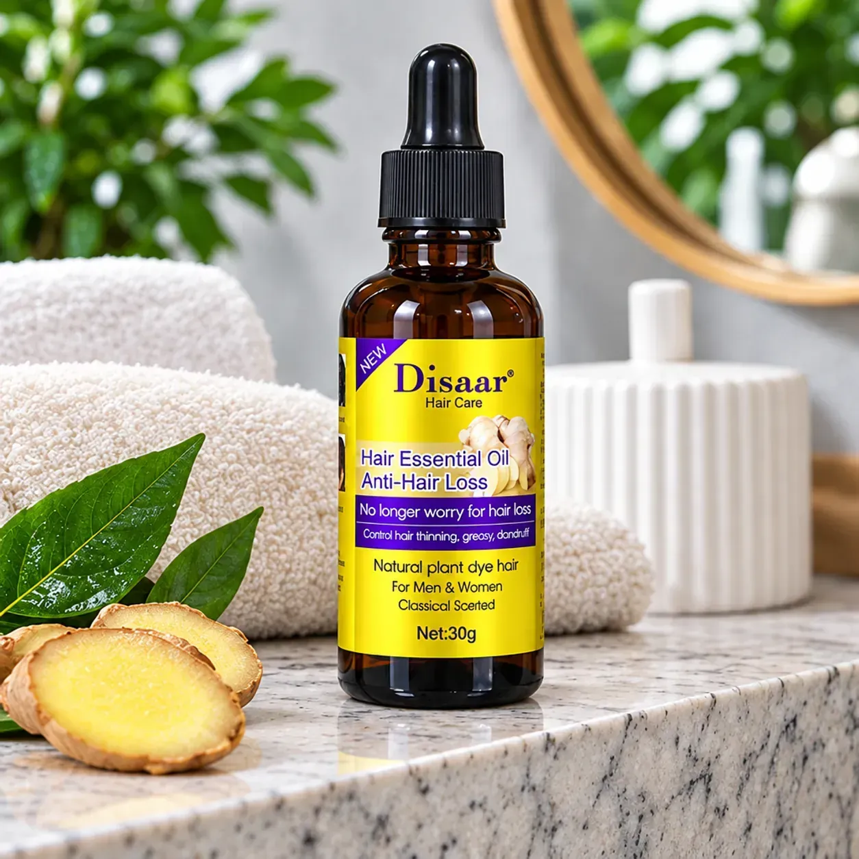 Козметично масло с джинджифил за коса и скалп, Disaar Hair Essential Oil, грижа за корените, 30 г фото 7