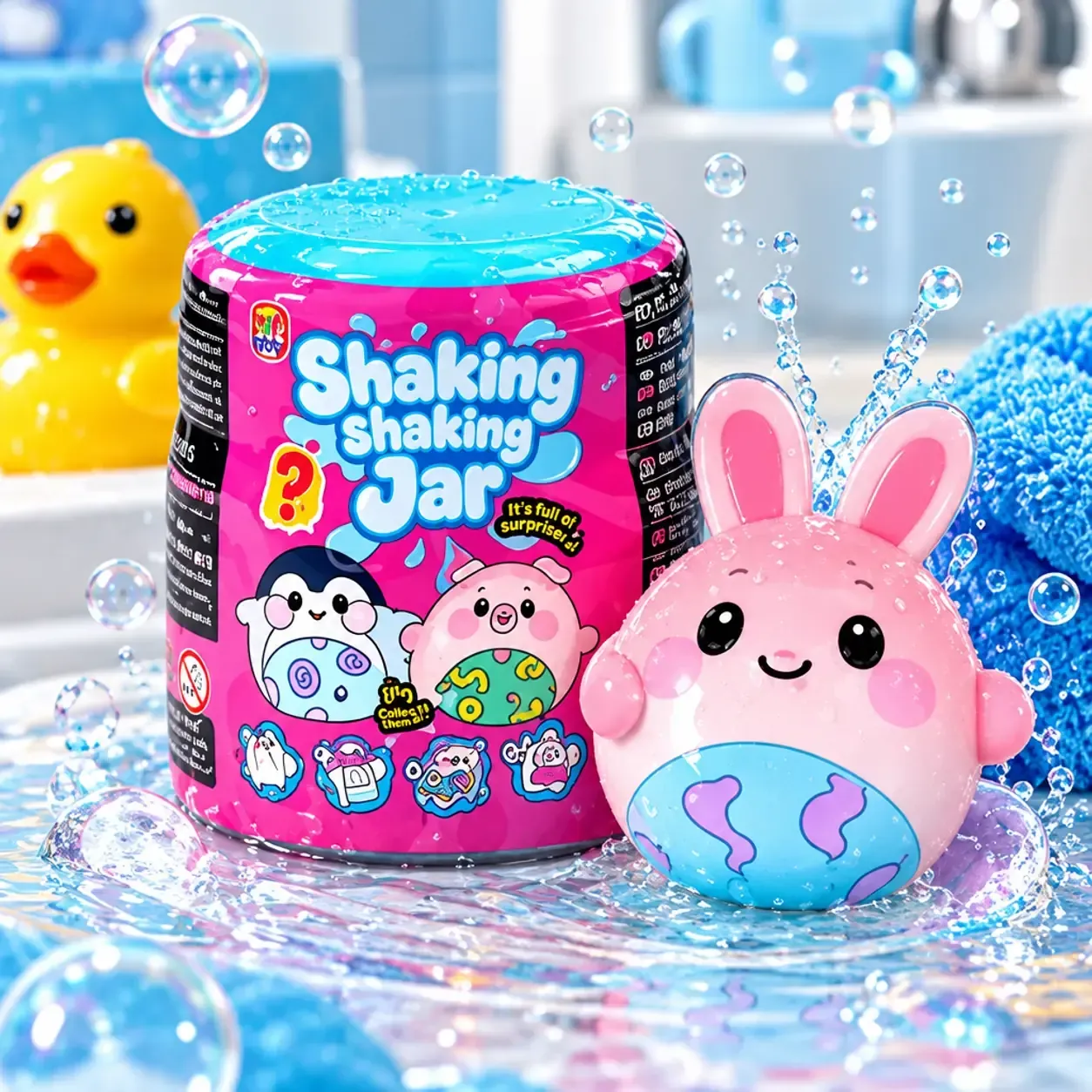 Бурканче-изненада с играчка персонаж, Shaking Shaking Jar, водно разкриване, случаен персонаж, за деца над 3 години
