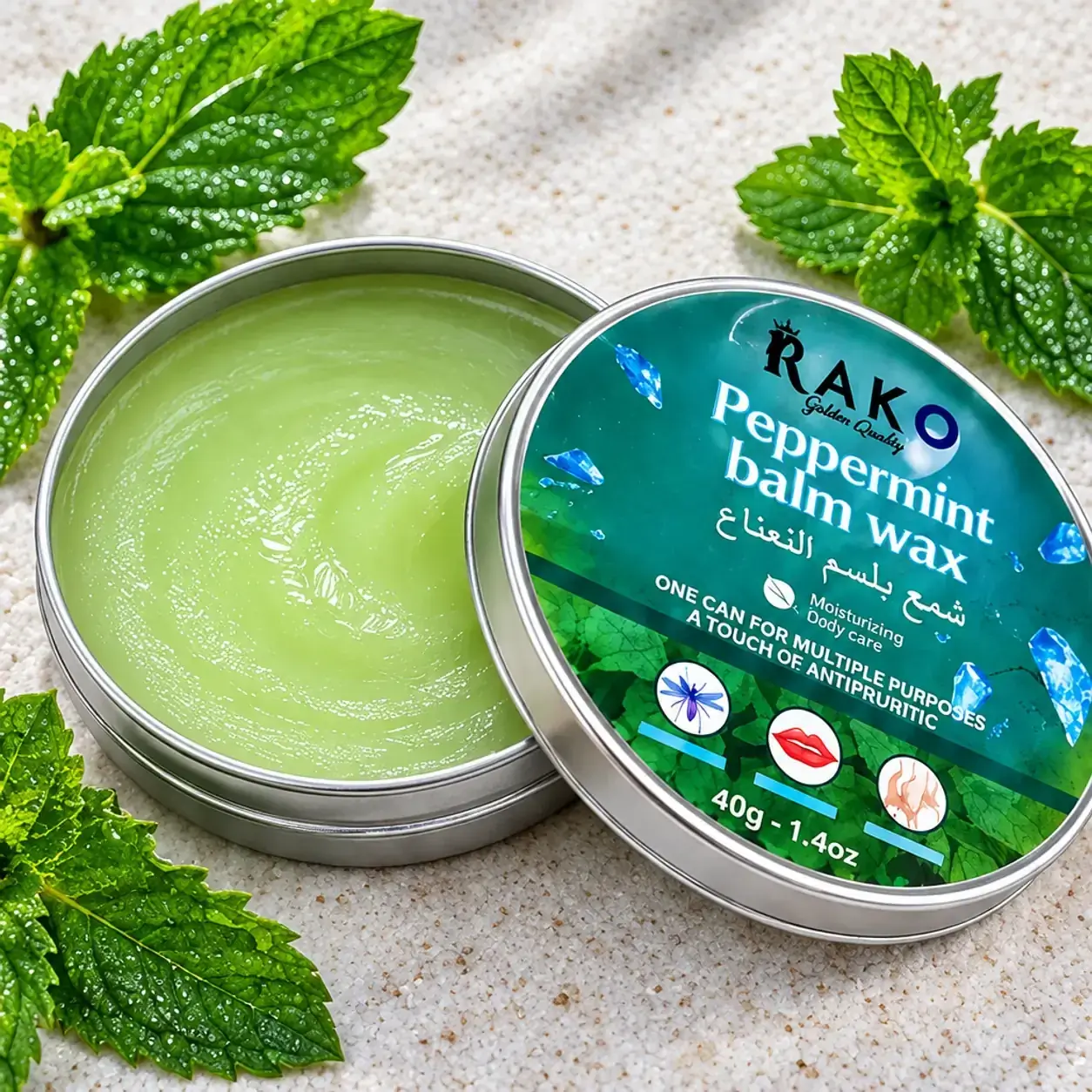 Ментов балсам-восък за ежедневна грижа, RAKO Peppermint Balm Wax, за различни участъци на тялото, 40 г фото 4