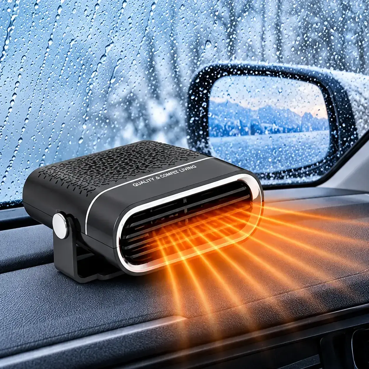 Автомобилен отоплител и вентилатор 2 в 1, 150 W, 12 V, за размразяване и премахване на запотяване фото 1